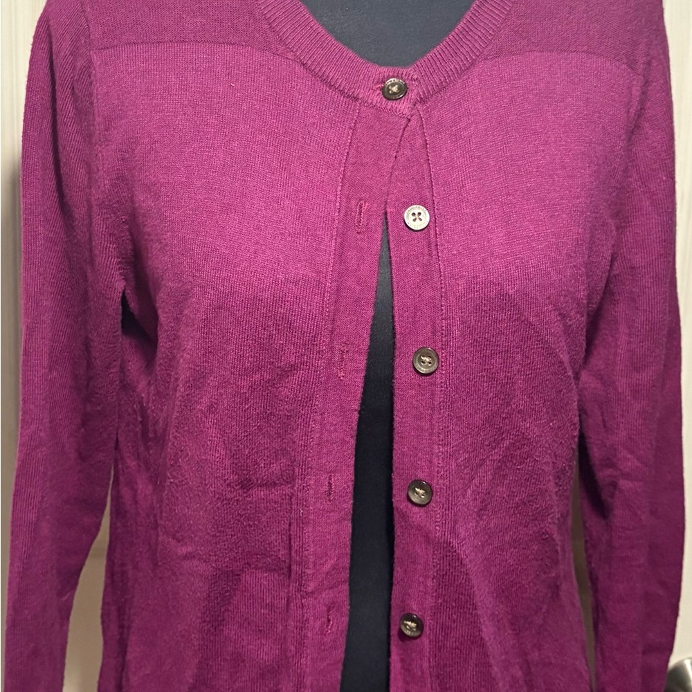 Eddie Bauer Women's Purple Cardigan Sweater
